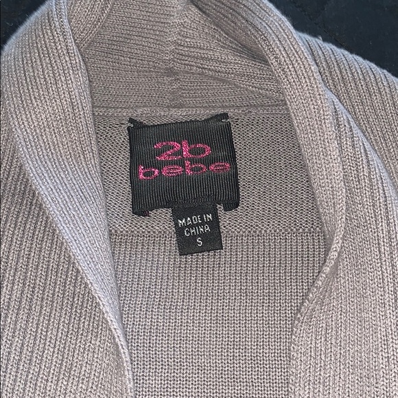 2BEBE Above The Knee Gray Cardigan - Picture 2 of 3